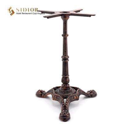 China Antique Black Cross Metal Table Legs Dinning Table Base For Bar Restaurant for sale