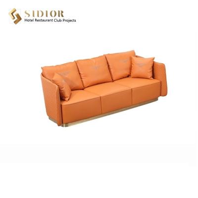China H Shape Modern Upholstered Sofa 3 Seater Leather Sofas 232cm length for sale