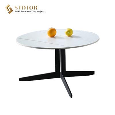 China 90cm Nordic Round Movable Coffee Table Marble Modern Tea Tables for sale