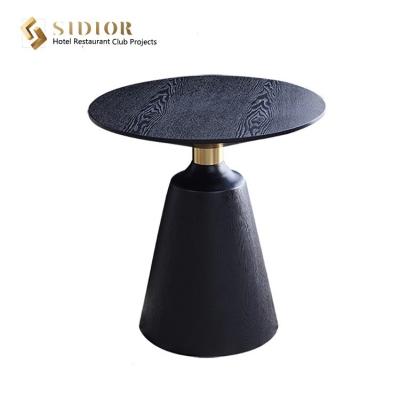 China ODM 60cm Round Solid Wood Movable Coffee Table For Hotel Club for sale