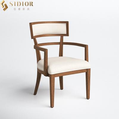 China SGS White Solid Wood Dining Chairs Modern Farmhouse Dining Chair 62cm Length for sale