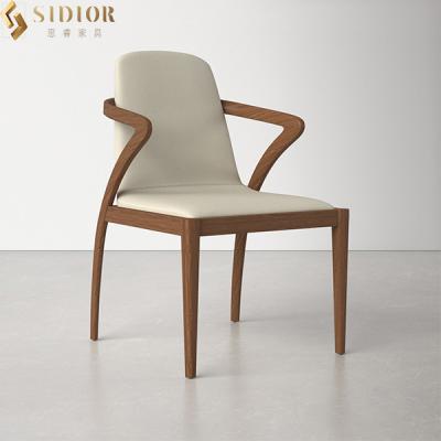 China ODM Fabric Upholstery Classic Cafe Dining Chair Solid Wood Frame 52cm Length for sale