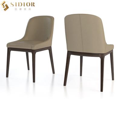 China Classic Ultra Modern Dining Chairs 51cm Length Solid Wood Upholstered Chair for sale