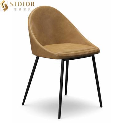 China Brown PU Leather Ultra Modern Dining Chairs Set Of 4 Armless 81cm Height for sale