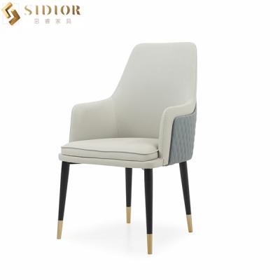 China American Style 81cm High Back Faux Leather Dining Chairs With Chrome Legs for sale
