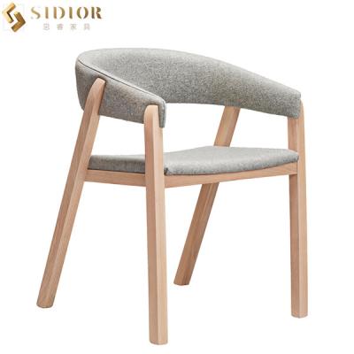 China Nordic Ultra Modern Dining Chairs Solid Wood Upholstered Chair 75cm Height for sale