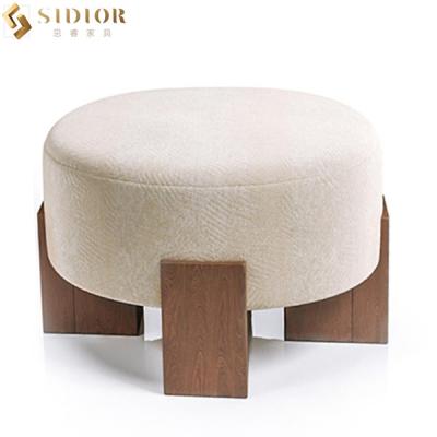 China Stretch Round Shape Mid Century Ottoman Footstool 60cm Length for sale