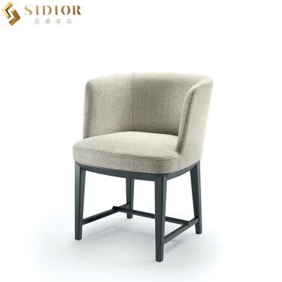 China Luxury Customized Fabric Upholstery Dining Chair Solid Wood For Dining Room for sale
