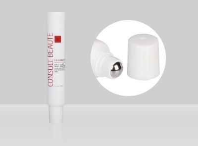 China D22mm 10-30ml Custom Cosmetic Tubes Empty Custom Eye Cream Gel With Massage Stainless Steel Ball for sale