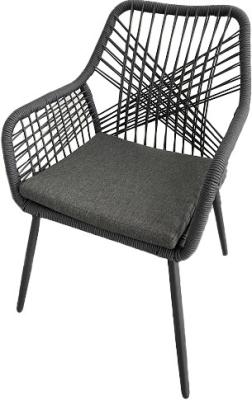 China Garden Steel Polyester Rope Single Wicker Chair With Cushion for sale