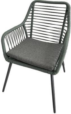 China 8mm Rope Rattan Sofa Armchair Garden Steel Frame With Cushion for sale