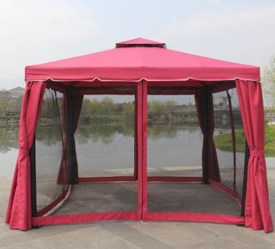 China 3 X 3m Aluminum Windproof Roman Tent Anti Mosquito Double Ply Curtain for sale