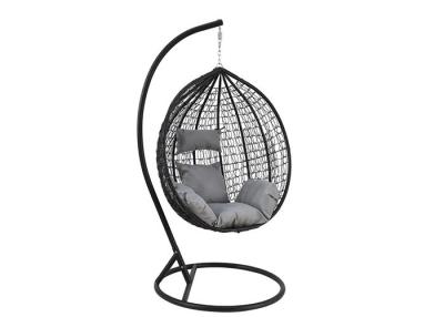 China Outdoor Furniture Hanging Chair Garden Swings PE Rattan Egg Chair With Cushion for sale