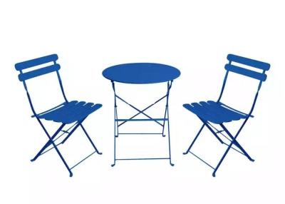 中国 屋外の庭の鋼鉄余暇の会話のテラスのビストロは折りたたみ式テーブルおよび椅子を置いた 販売のため