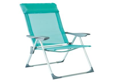 China Aluminum Textilene Folding Sand Chairs For Beach Reclining Garden Furniture for sale