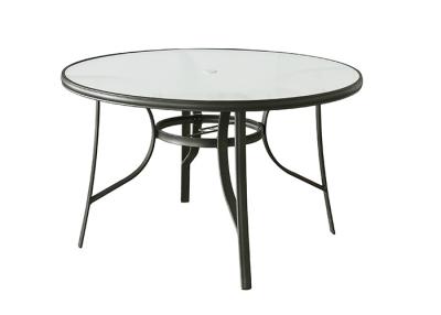 China Anticorrosive Tempered Glass Round Dining Table Scratch Resistant for sale
