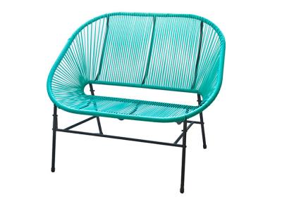 China Outdoor PP Double Rattan Chair 74x115x94cm Steel Frame for sale