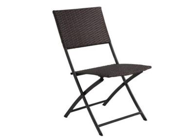 China EN581 Approved Rattan Folding Garden Chairs With Powder Coated Frame for sale