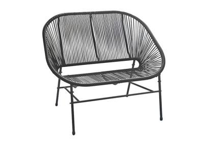 China Smartly Engineered Steel Garden Rattan Chair No Fade For Two Person for sale