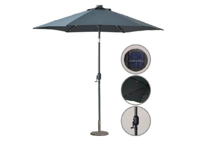China Led Light Outdoor Sun Parasol , Steel Polyester Patio Umbrella Uv Protection for sale