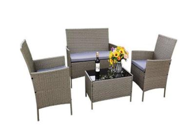 China OEM ODM 4 Piece Rattan Garden Furniture Set , Wicker Patio Table And Chairs for sale