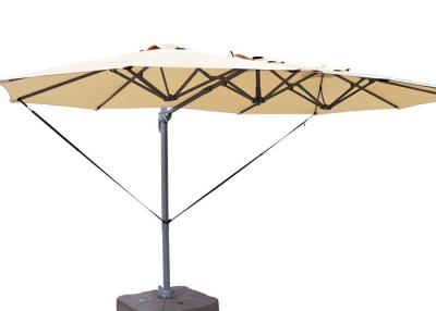 China Patio Double Sided 4.5x2.65m Outdoor Sun Parasol With Steel Pole for sale