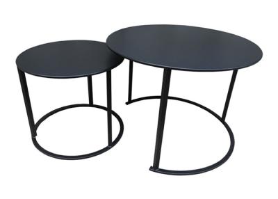 China Metal Black 50cm High Modern Round Coffee Tables Furniture Iron for sale