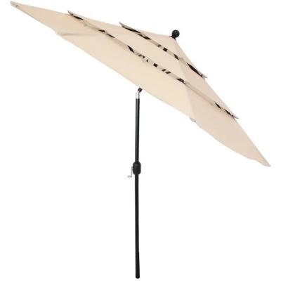 China Parasol al aire libre de la protección solar del paraguas redondo de aluminio de tres gradas en venta