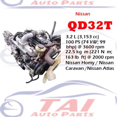 China Nissan QD32 QD32T 3.2L Used Diesel Engine 4 Cylinder For Nissan Cabstar / Nissan Terrano for sale