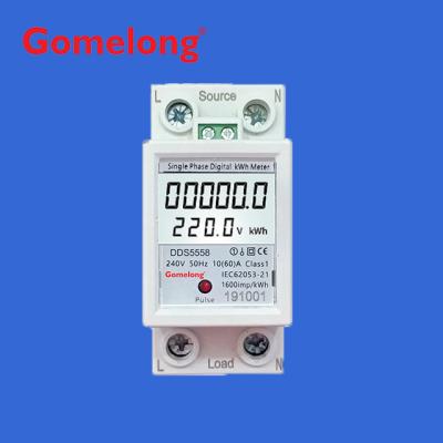 China DDS5558 2P single phase digital volt amp meter rs485 with backlight KWH,V,A,PF for sale