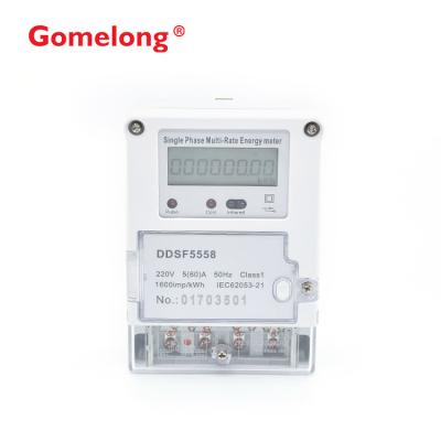 China DDSF5558 Single Phase Multi Tariff Energy Meter With Rs485 Modbus And pulse for sale