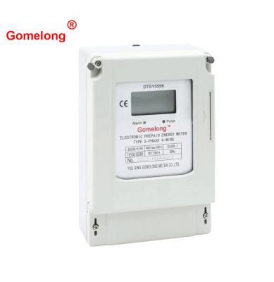 China DDS5558 Gomelong 3 Phase 4 Wire Prepaid Electric Energy Meter for sale
