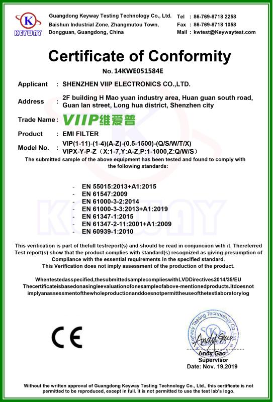 CE - Shenzhen VIIP Electronics Co., Ltd.