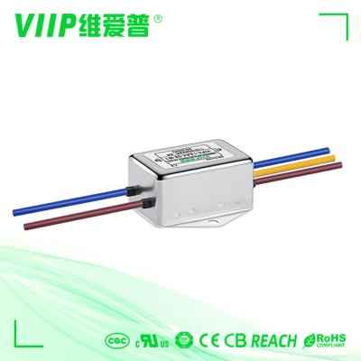 China Double Phase EMI EMC Filter , Low Pass EMI Filter With Wire Leads for sale