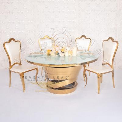 China FLEXIBLE Gold Round Circle Stacking Base New Design Wedding Modern Metal Tables Luxury for sale