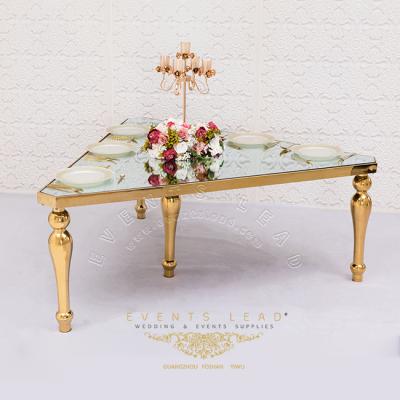 China Flexible Elegant Triangle Newest Style TRIGON Luxury Banquet Metal Tables for sale