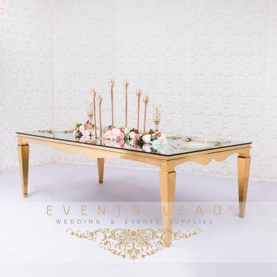 China 2020 New Design FLEXIBLE Stainless Steel APRICUS Wedding Gold Table for sale