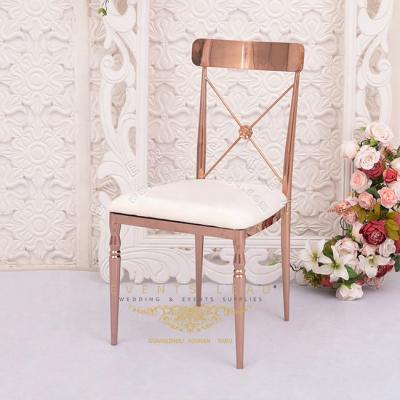 China Minimalist Rose Golden Exquisite Manufacture Events Chair For Wedding Events for sale