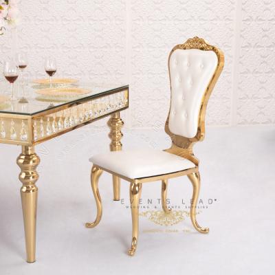China Adjustable Luxury Gold Frame Cushion LIDDELL (Other) White Design Wedding New Dining Chairs for sale