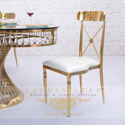 China Flexible Creative Elegant Pechen Stainless Steel Silver Wedding Dining Chair For Wedding Events Decoration for sale