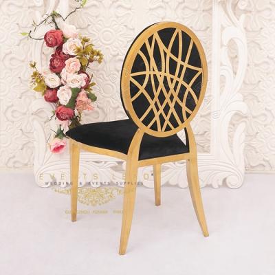 China Modern With Gold Lines Pattern Black Velvet Stainless Steel Event Chairs Wedding for sale