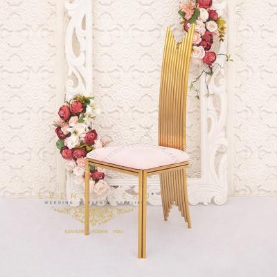 China Modern Gold Tube High Back Banquet Hall Furniture Chairs For Party Events for sale