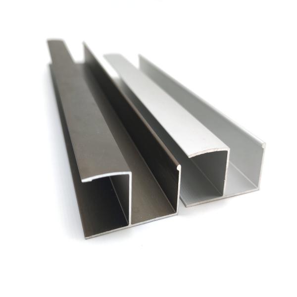 Quality 0.7mm thickness aluminium profiles for kichen cabinet furniture aluminium handle / edge frame extrusion for sale