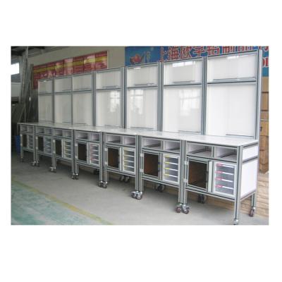 China ODM aluminum assembly line table and workbench for sale