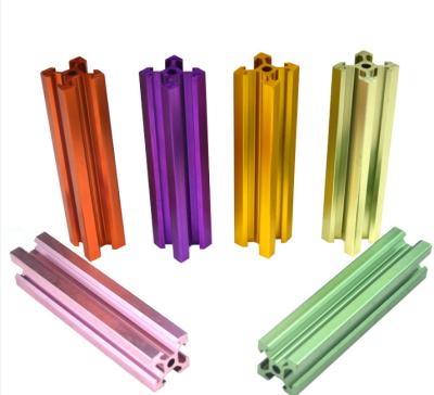 China Colorful anodizing 2020 2040 80/20 aluminum extrusion for 3d printer parts,aluminum t slot rail for sale
