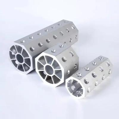 China Factory  cnc machining part drilling hollow octagonal aluminum extrusion tube for sale