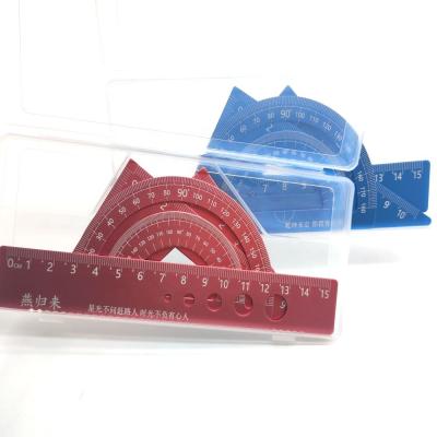 China Colorful 4pcs/set of aluminum drawing ruler Aluminum Safety Ruler  metal ruler for sale