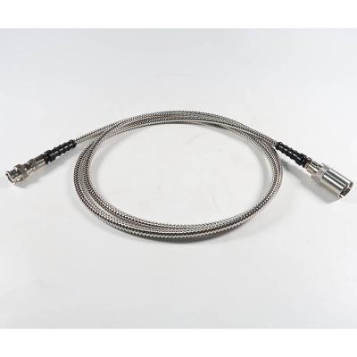 China Armored Stainless Steel Ultrasound Transducer Cable BNC To UHF For Flaw Detector for sale
