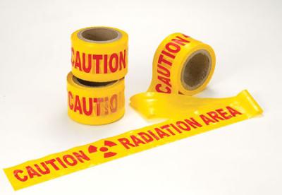 China Caution Radioactive Material Tape / Radioactive Warning Tape Safety Yellow for sale