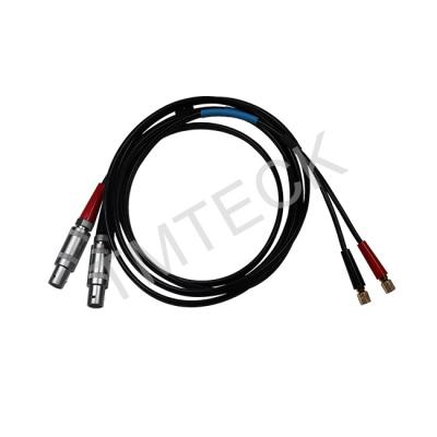 China SEKM2 Ultrasonic Lemo To Microdot Cable Krautkramer SEKM2 Dual RG-174 Cable for sale